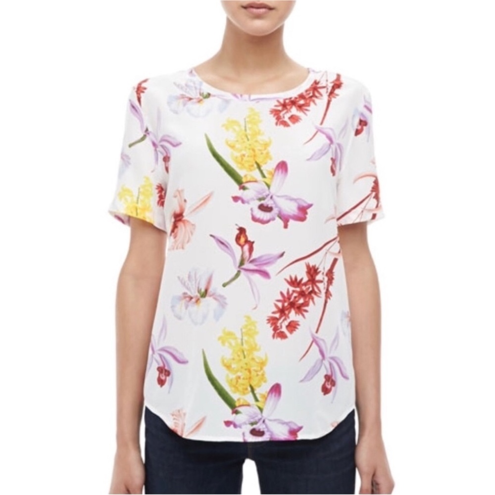 Equipment Riley 100% Silk Floral Tee Small